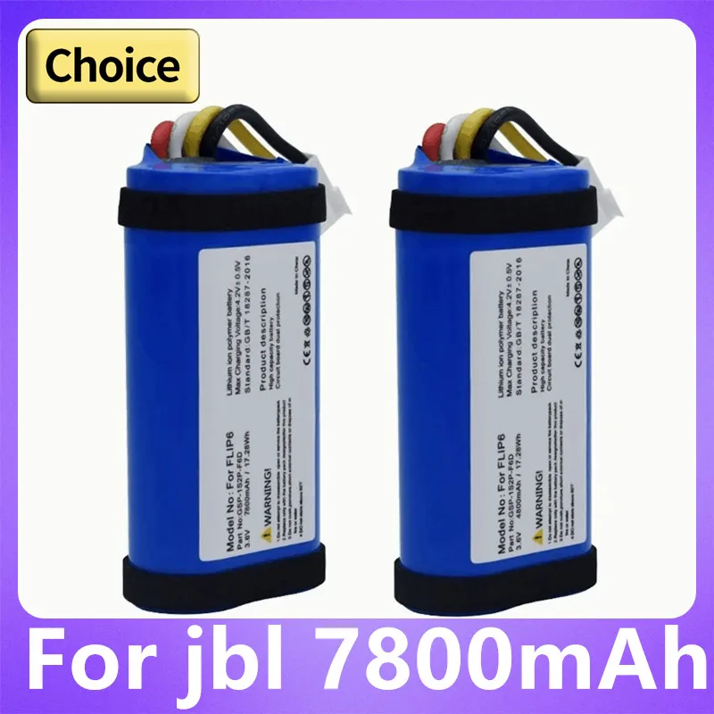 

Upgrade to 7800mAh For jbl Flip 6 Flip6 GSP1S2PF6D Bluetooth audio battery Flip6 battery GSP-1S2P-F6D high capacity