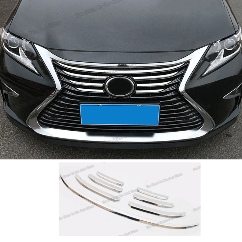 

lsrtw2017 shiny silver abs car front grille net chrome decoration trims for lexue es200 es es300 2012 2013 2014 2015 2016 2017