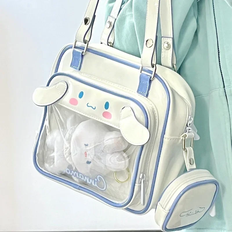 Kawaii Cinnamoroll Messenger Bag MINISO Cartoon Kuromi  Anime Fashion Simple Commuting Bag Handbag Children\'s Birthday Gift