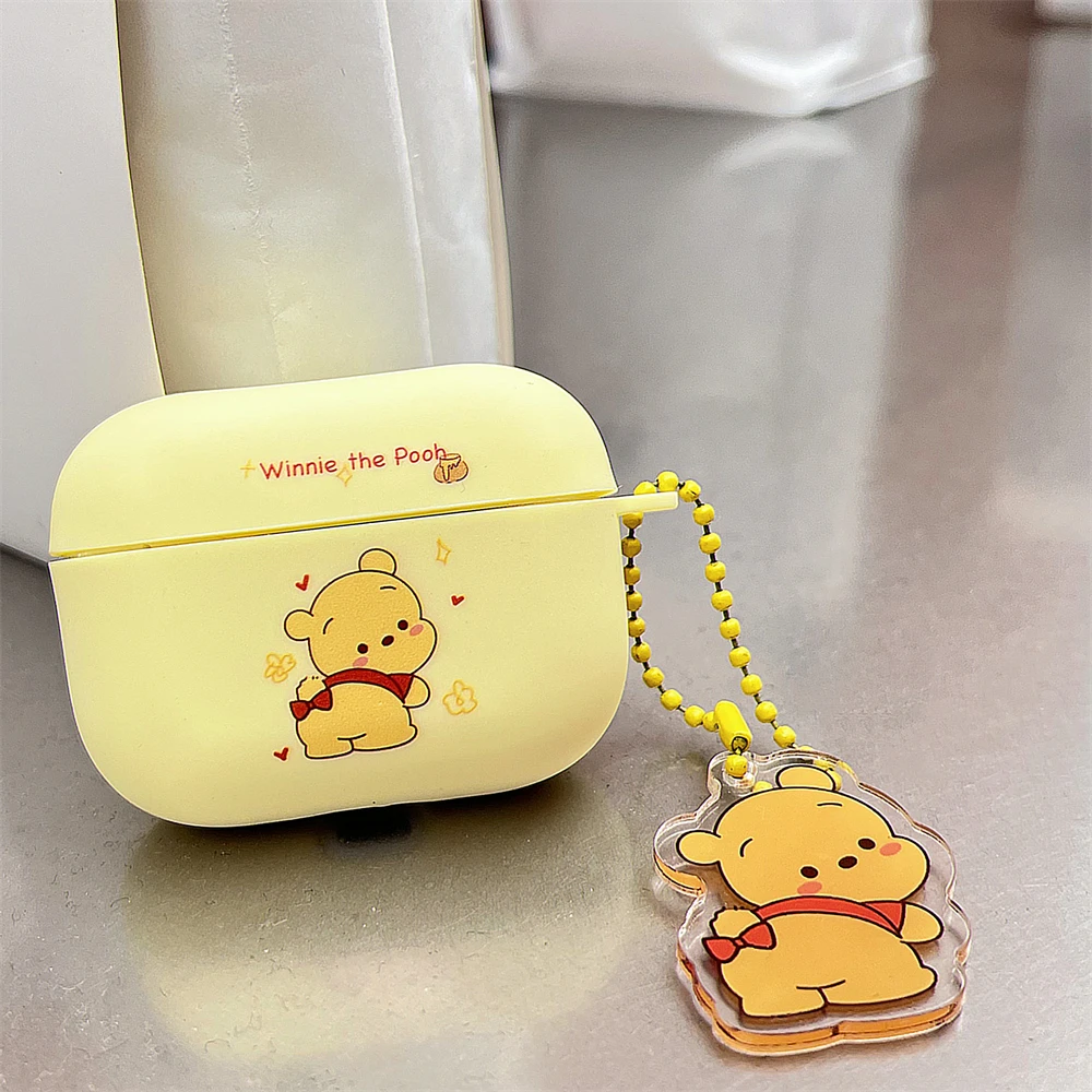 Shockproof Case For Airpods Pro Pro2 Protective Cover For Apple AirPods 1 2 3 4 2024 Case With Keychain Cute Winnie