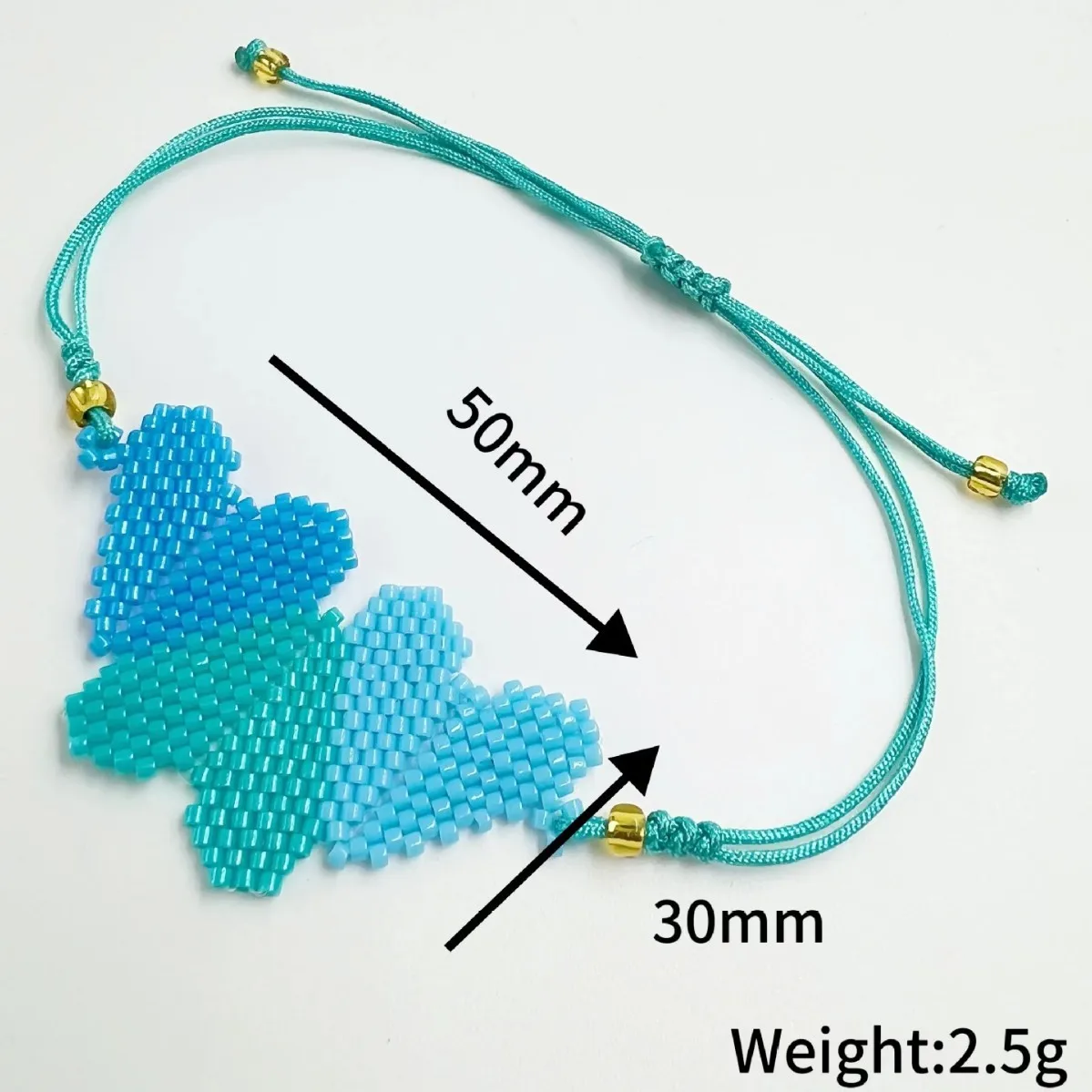 ZGMXR Bohemia Gradient Color Rice Bead Bracelet for Women Adjustable Creative Heart Pattern Handmade Textile Fashion Accessory