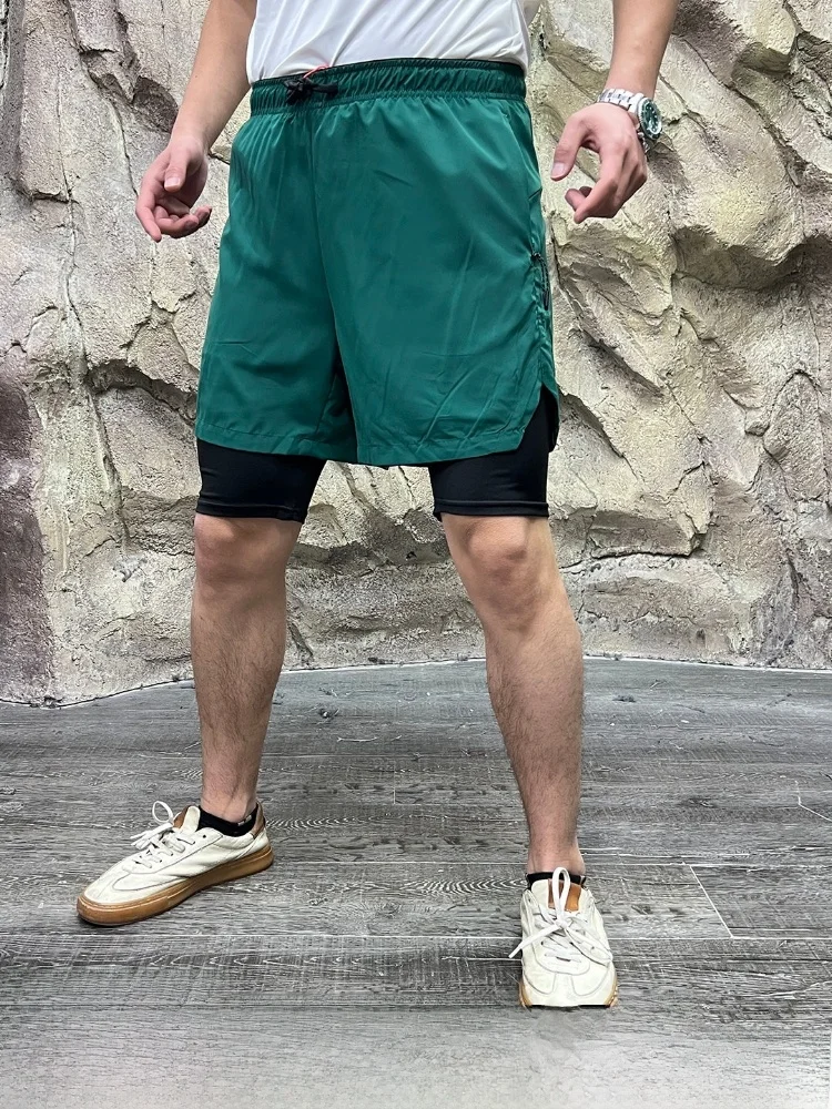 

Marathon Series Men's Outdoor Sports Shorts Quick Dry Fake Two-Piece Design Summer 2026 Standard Fit Polyester Fiber 100%