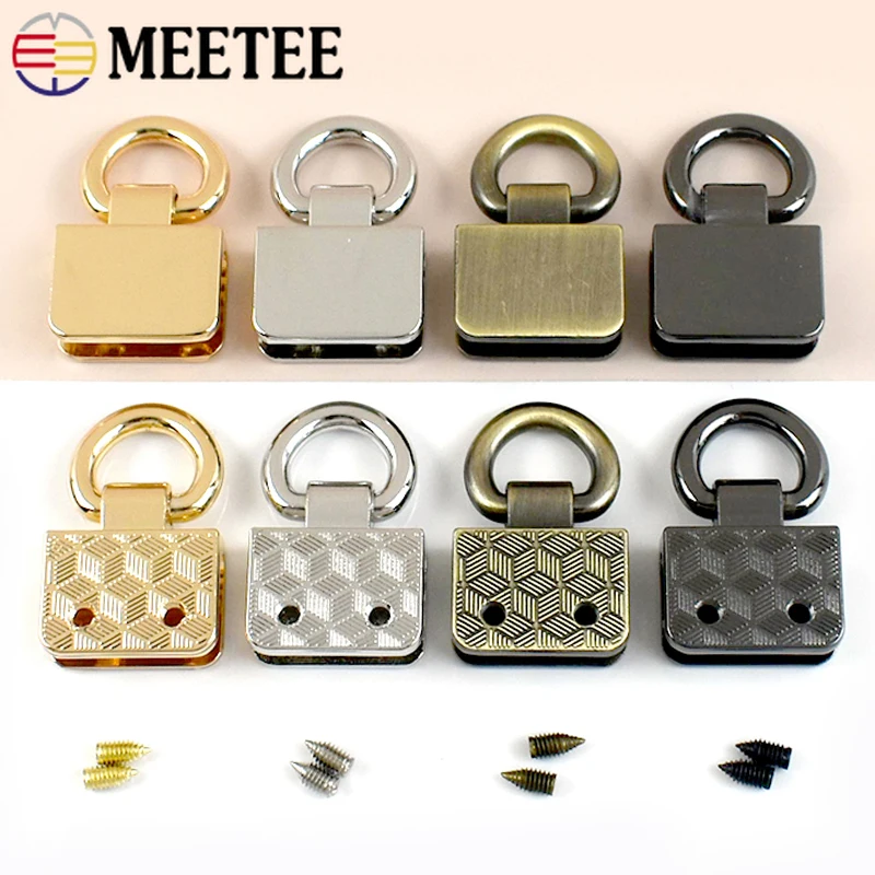 2/4Pcs Meetee 32x19mm Metal Side Clip Buckle Handbag Strap D Ring Connector Women Bag Screw Hook Decoration Hardware Accessories