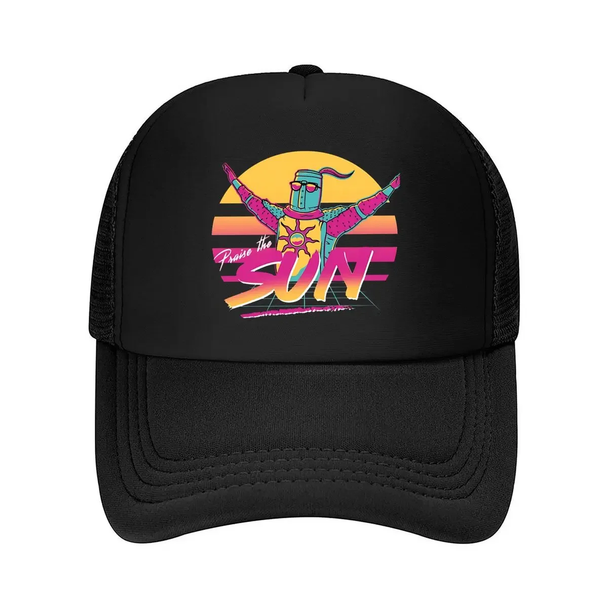 New Vibrant Retro Knight 'Praise the Sun' Art Mesh Baseball Cap
