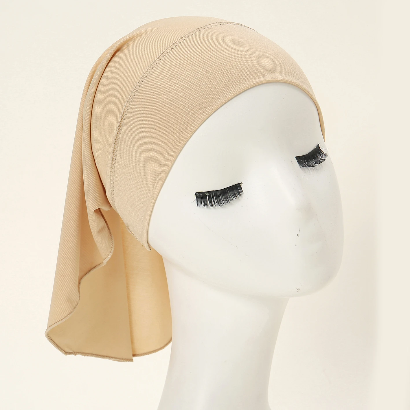 Crystal Hemp Tube Underscarf High Stretch Muslim Inner Hijab Caps Elastic Bottom Hat Women Small Scarf 42*20cm