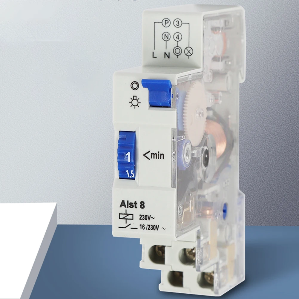 

Automatic Lighting Control 230V Timer Relay DIN-Rail Mounting Flexible Off Delay Settings Countdown 84*62*18MM