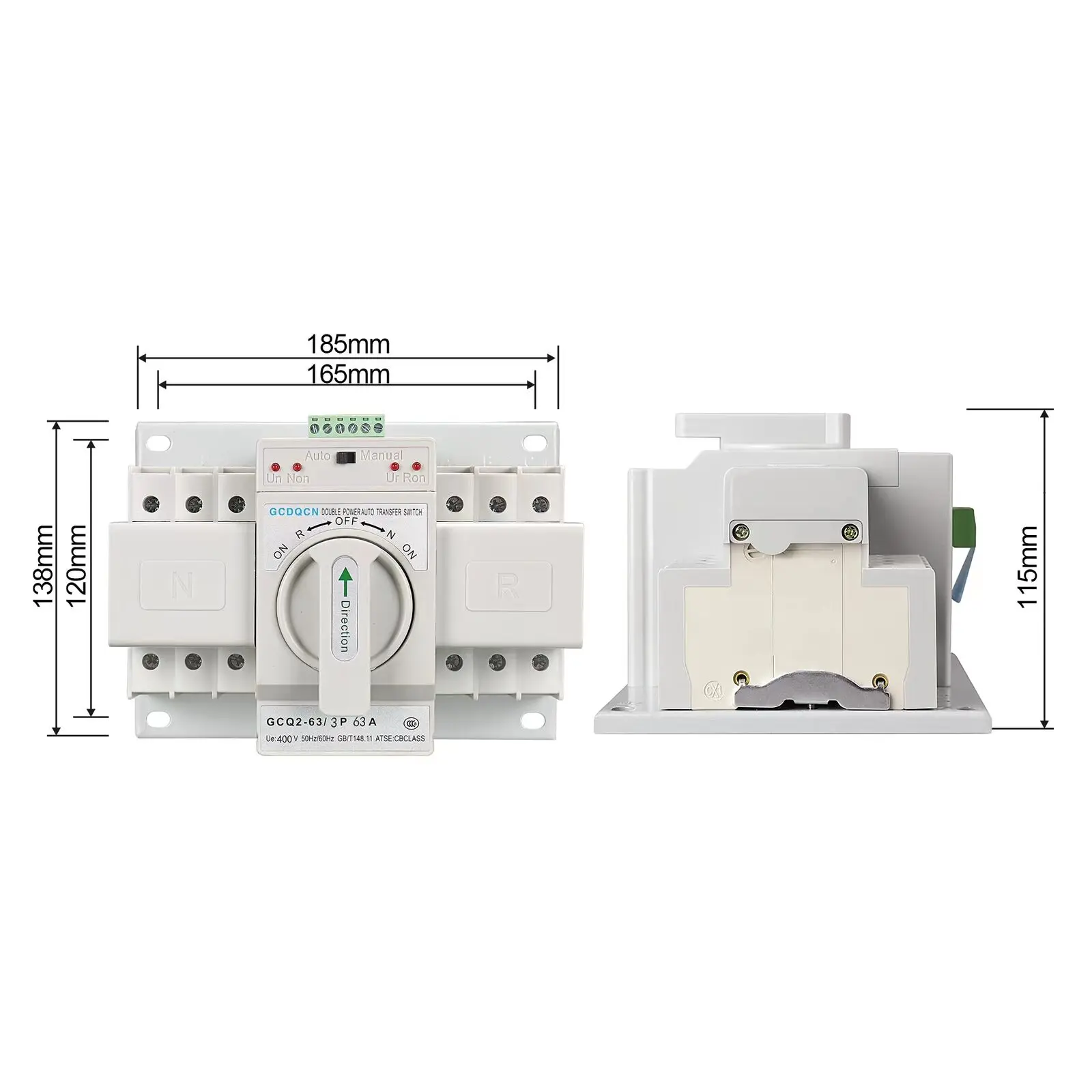 ATS Dual Power Automatischer Smart Transfer Switch 63 Amp 3P für Generator 50 Hz/60 Hz