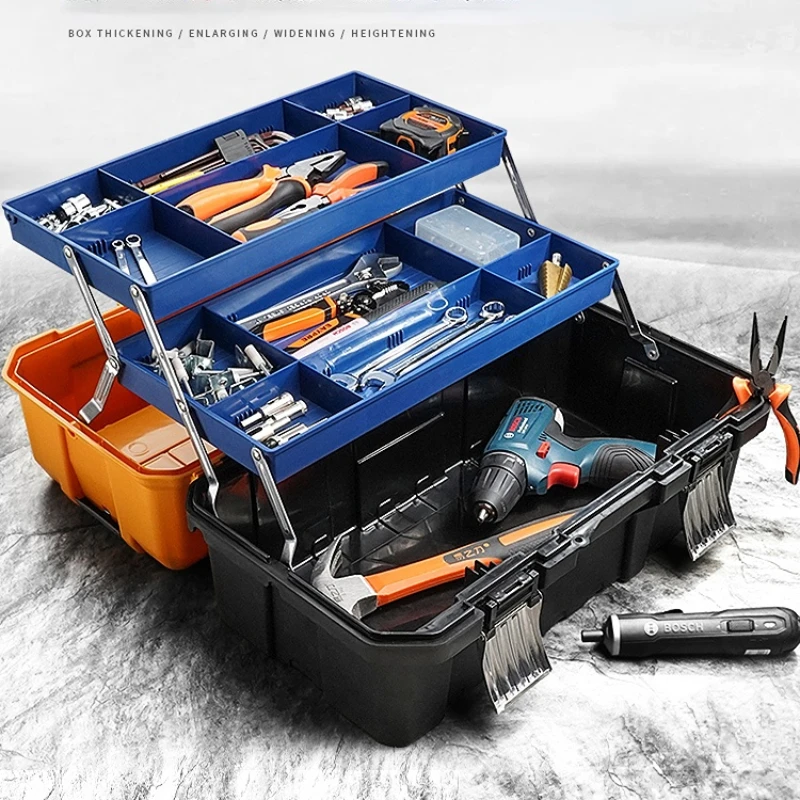 Folding Tool Box Hard Plastic Tool Empty Box Portable Waterproof Environmental Protection Multifunctional Storage Storage Box