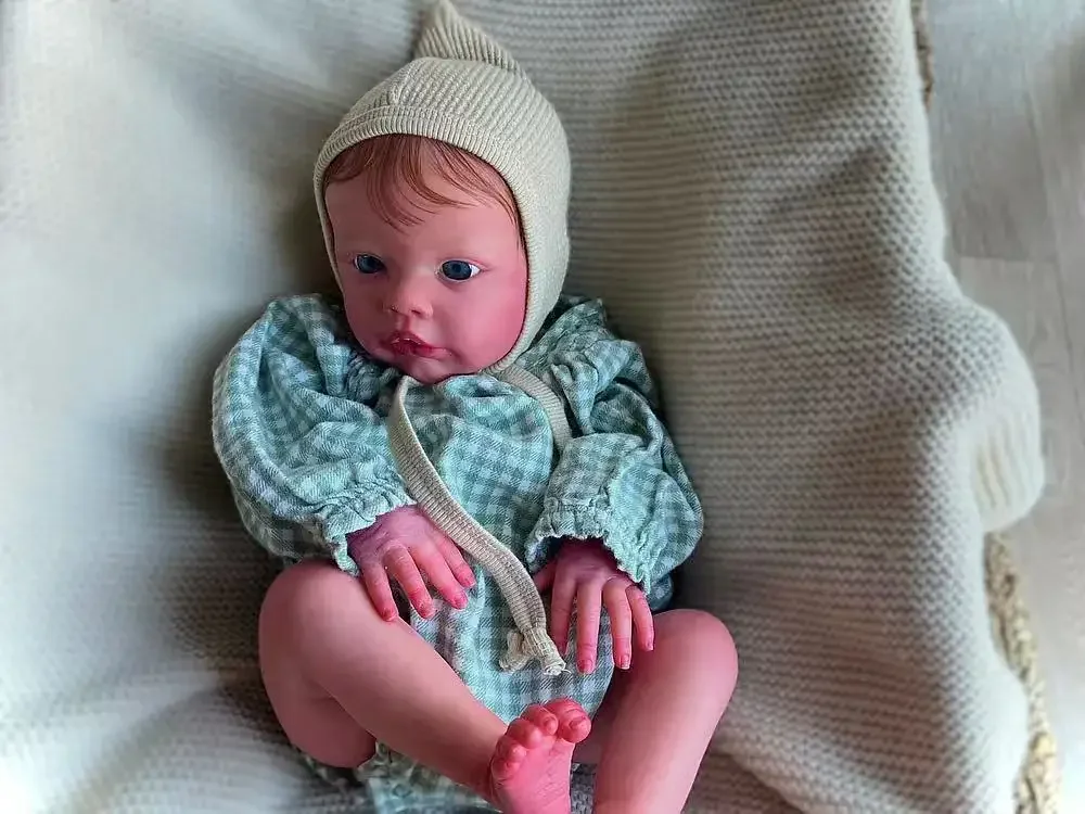 St.Store Customized Limited Supply 19''Reborn Baby Primrose Painted Hair Already Finished Doll With Cute Dress Christmas Gift