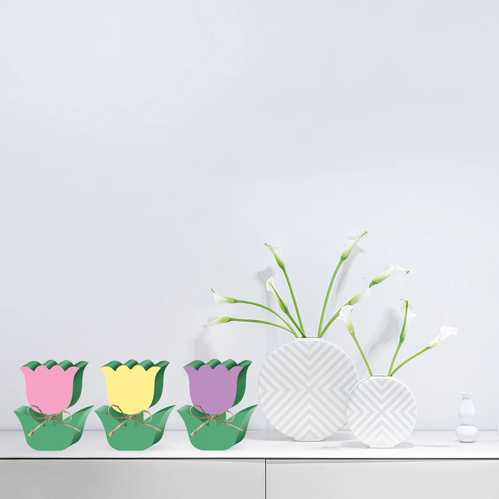 

3 Pcs Tulip Ornaments Adorable Cartoon Tulip Adornment Spring Home Decor Cartoon Flower Car Interior Bedroom Living Room