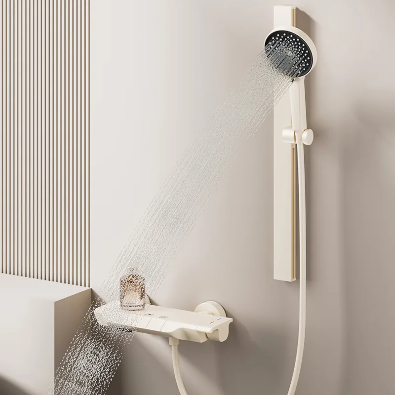 Bathroom Simple Split Shower Set Multifunctional Free Lift Height Adjustment Shower Head Household Piano Keys Shower System Set