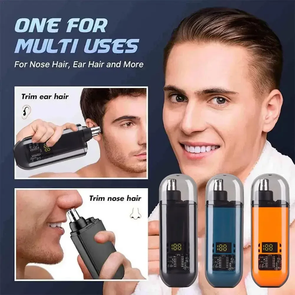 2 in 1 Electric Portable Ear and Nose Hair Trimmer Clipper 2024 Professional Painless Portable Eyebrow for Men Nose Hair