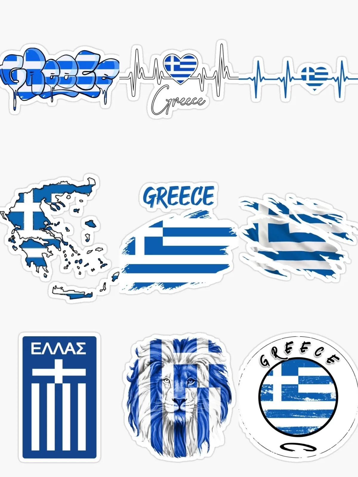 AliExpress Greece GR Flag Map Emblem Tearing Stickers Laptop Truck Vinyl Wall Bicycle Helmet Car Off-road Motorcycle Boat Decal Assecories