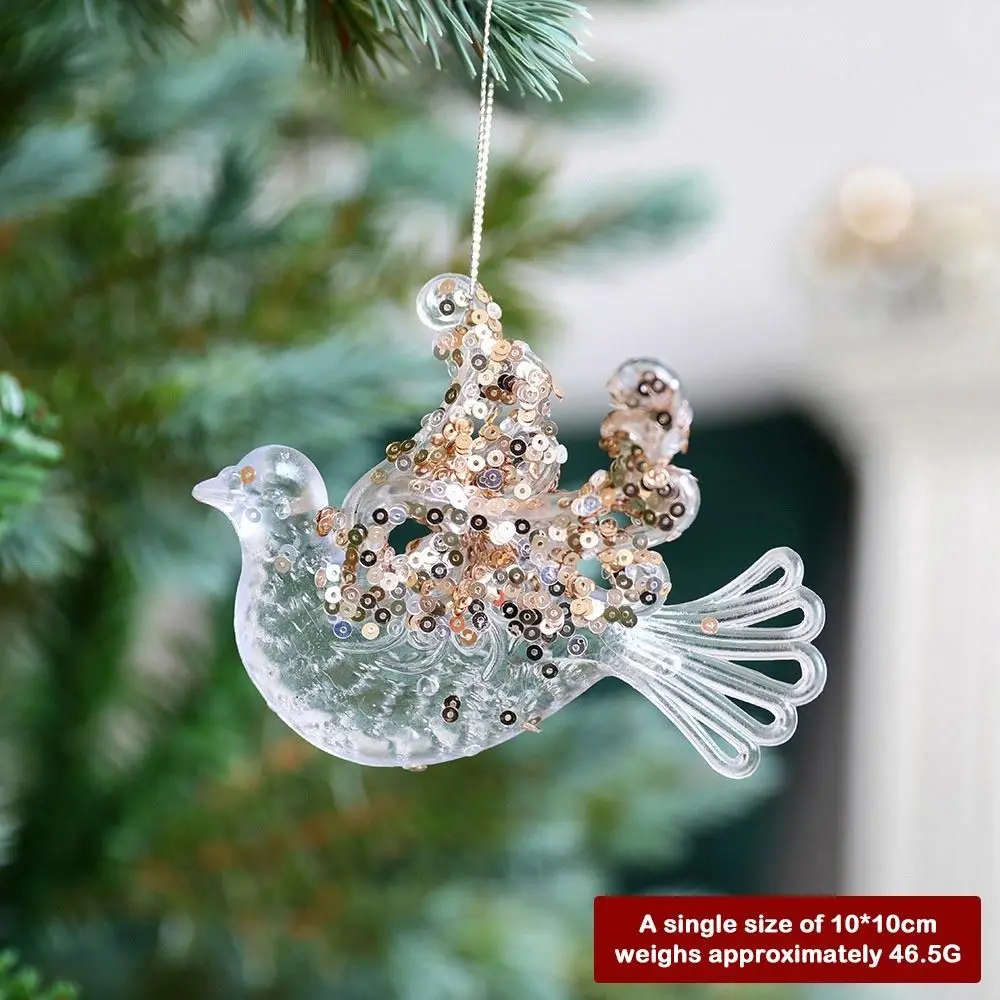 Christmas Snowflakes Crystal Decorations Sticky Powder Sequins Hanging Decorations Gifts Acrylic Decorative Pendants Christmas