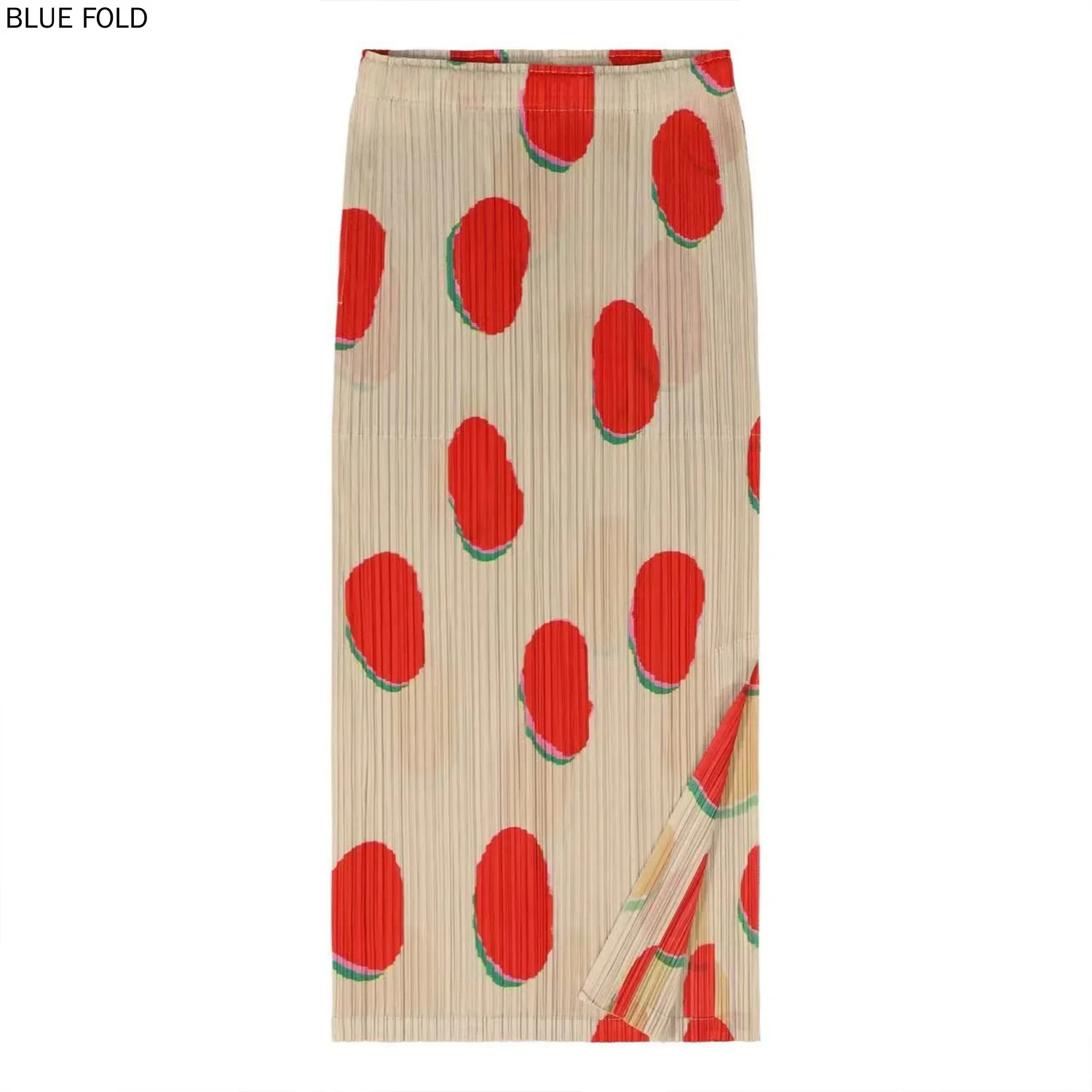 Fudou Series Pleated Slimming Slit Skirt, Straight Skirt, Mid-length, Printed Hip Skirt, Miyake PLEATS