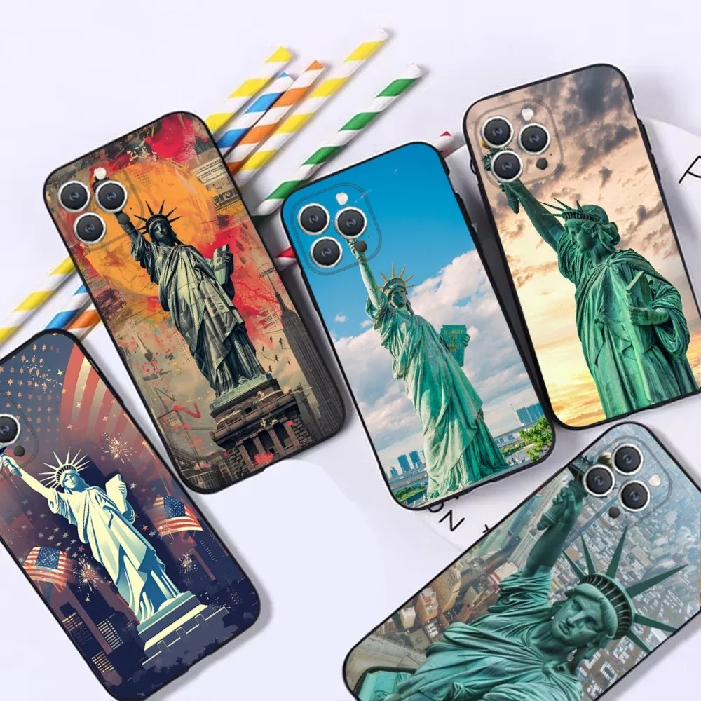 State of Liberty New York Phone Case For iPhone 16,15,14,13,12,Pro,Max,11,7,8,Plus,XR,XS Max Shockproof Silicone Soft Shell