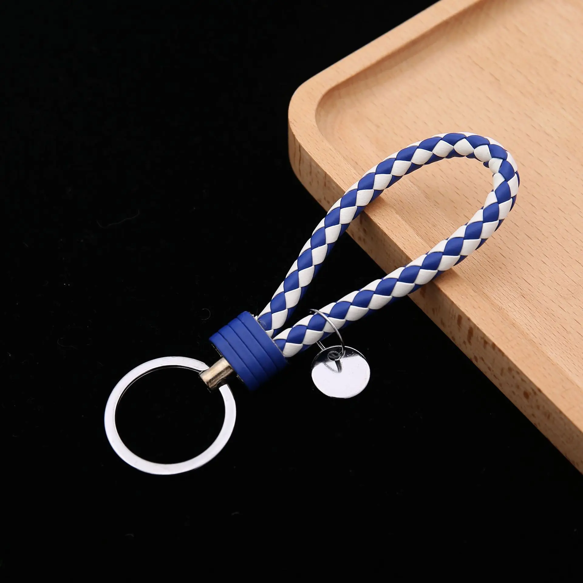 New PU Rope Keychains Woven Car Key Ring Women Bag Pendant Best Couple Party Gift Key Chain