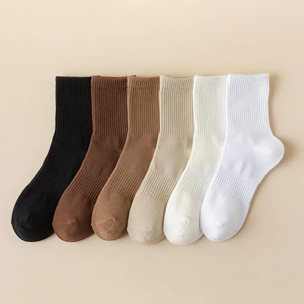 

Vintage 1 Pair Popular Moisture Absorption Stretchy Socks Korean Japanese Knitted Socks Fine Touch for Outdoor