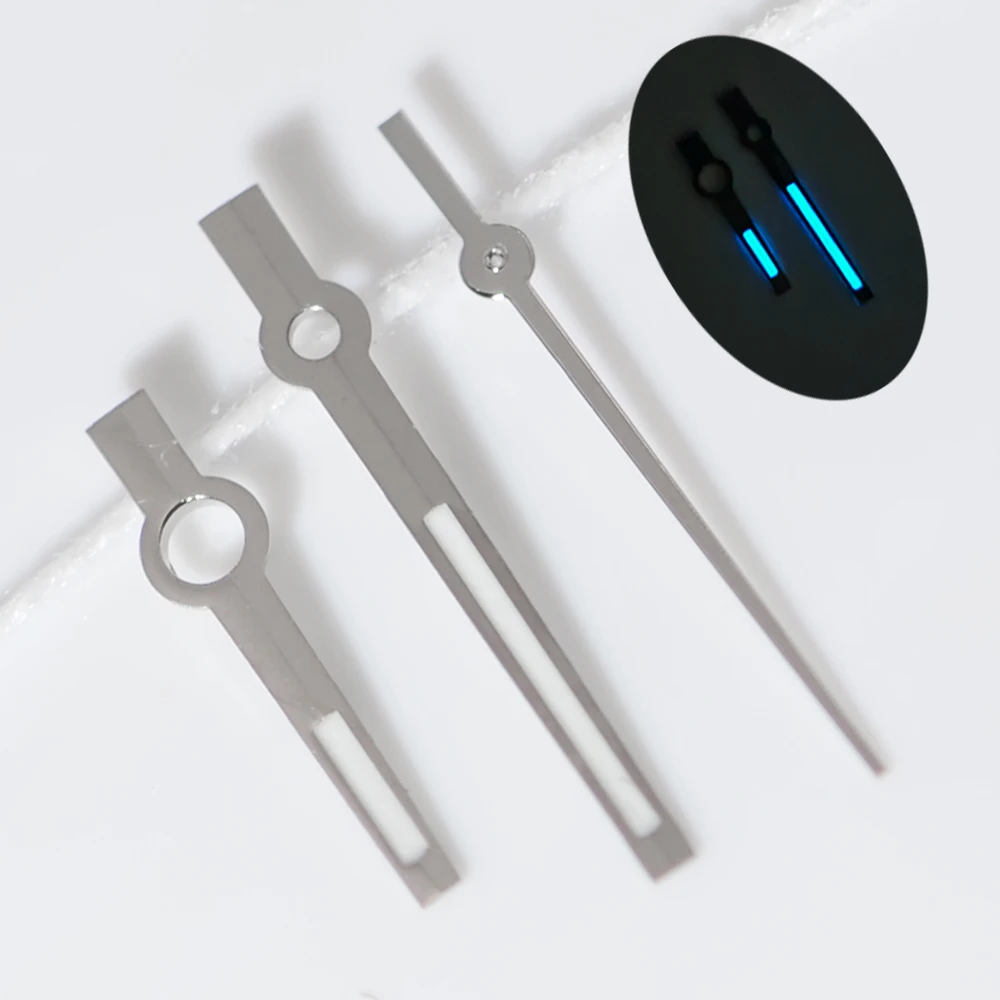Logbook Nh35 Hands 8*12*12.5MM Baton Datejust Hands Watch Pointer Green Blue 3C Luminous Watch Accessories Needles