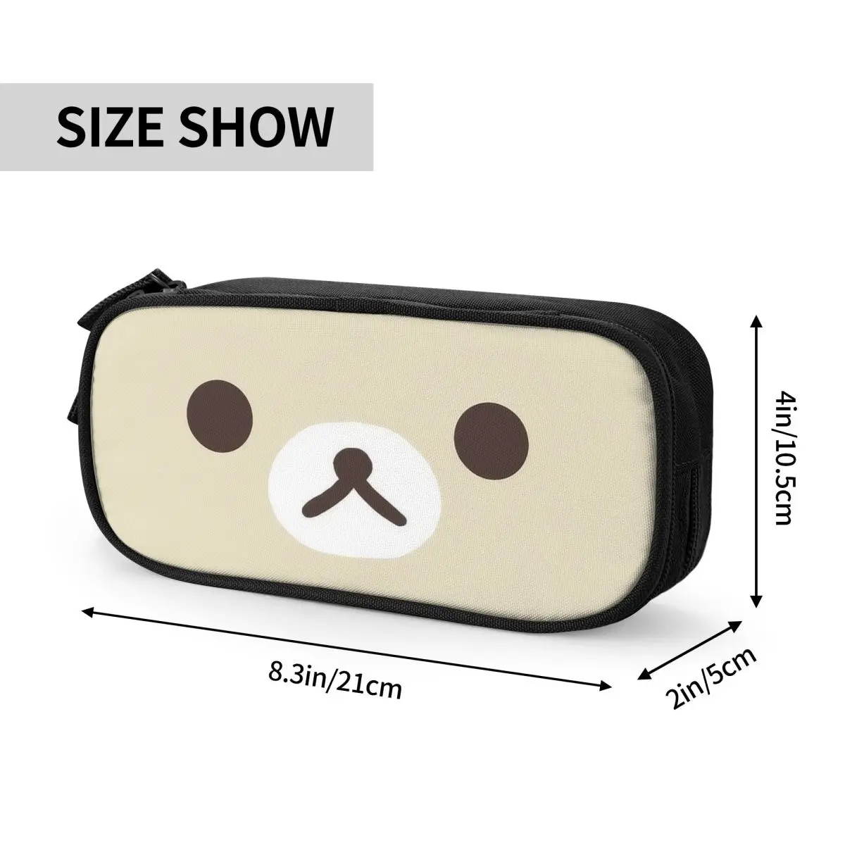 Creative Korilakkuma Face Pencil Case Rilakkuma Pencil Pouch Pen Box Kids Big Capacity Bags Students School Cosmetic Stationery