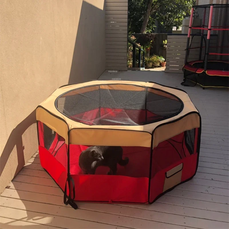 Nordic Minimalist Oxford Cloth Outdoor Dog Houses Pet Delivery Room Outdoor Tent Dog Kennels Cat Litter Closed House for Dogs