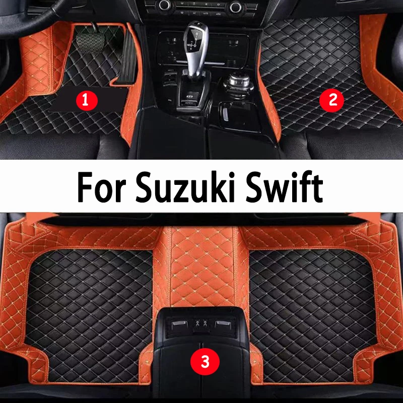 

Leather Car Floor Mats For Suzuki Swift AZG412 413D 414 2011~ 2017 5door Waterproof Pad Car Floor Carpet Mat Rug Car Accessories