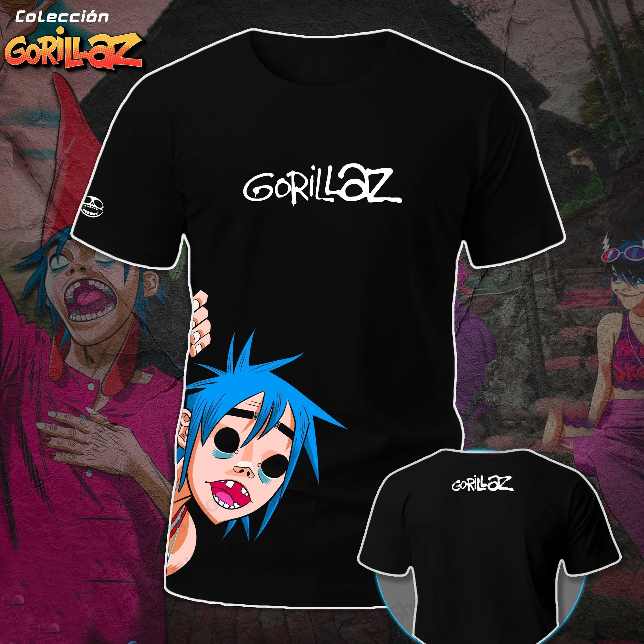 2026 New Rock Band Gorillaz Tour 3D Print T-shirt Men Women Fashion Hip Hop Oversized Short Sleeve Tops Tees Mens Clothing Black