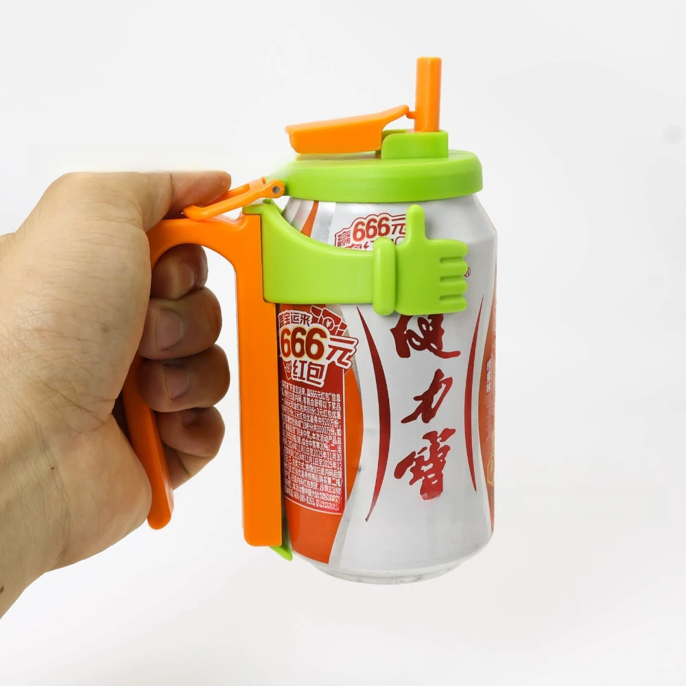 Soda Can Lids and Holders with Anti-overflow Cup Lid Straw Can Stand Party Toast Glasses Clinked Can Holders Outdoor Picnic Use