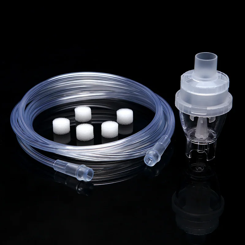 Atomizer Soft Tube Filter Sponge&6ml Atomized Cup Air Compressor Nebulizer Inhaler Catheter Medicine Bottle Nebulizer A Set