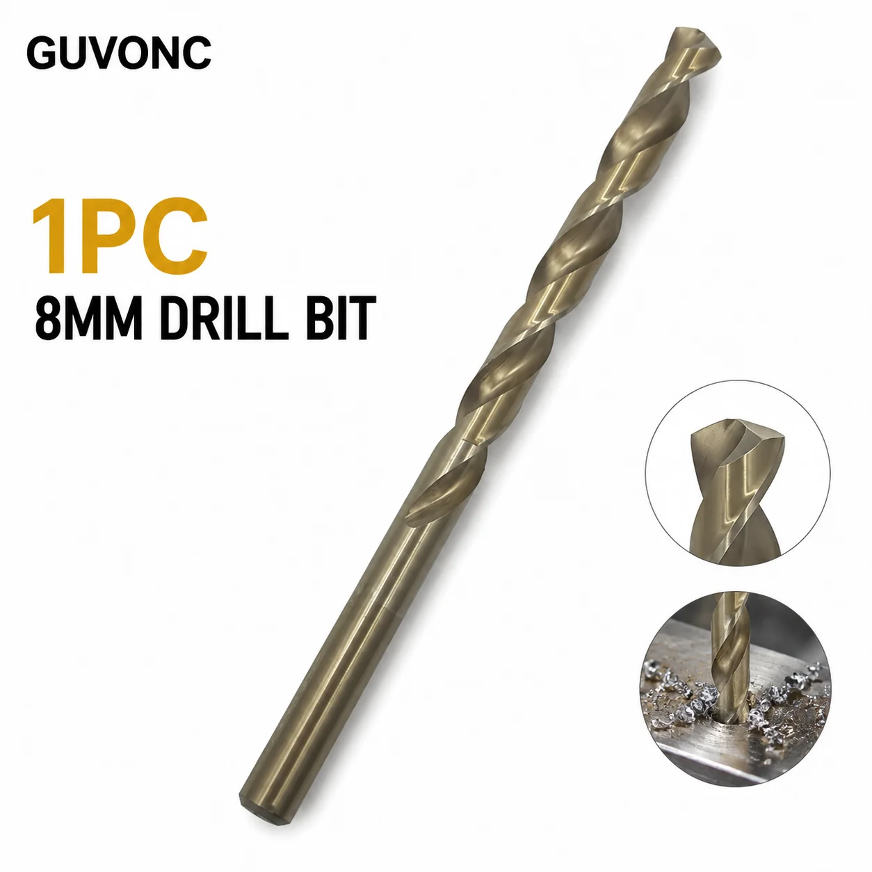 1PC 8mm HSS Twist Drill Bit Straight Shank Sharp Cutting Bit for Metal Wood Plastic DIY Power Tool