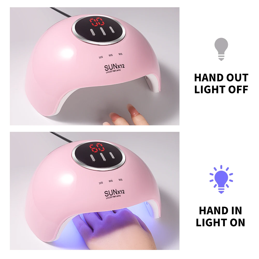 Professionele Uv Led-Nagellamp Met 3 Timerinstellingen En Automatische Sensor Voor Het Snel Uitharden Van Gel Nagellak