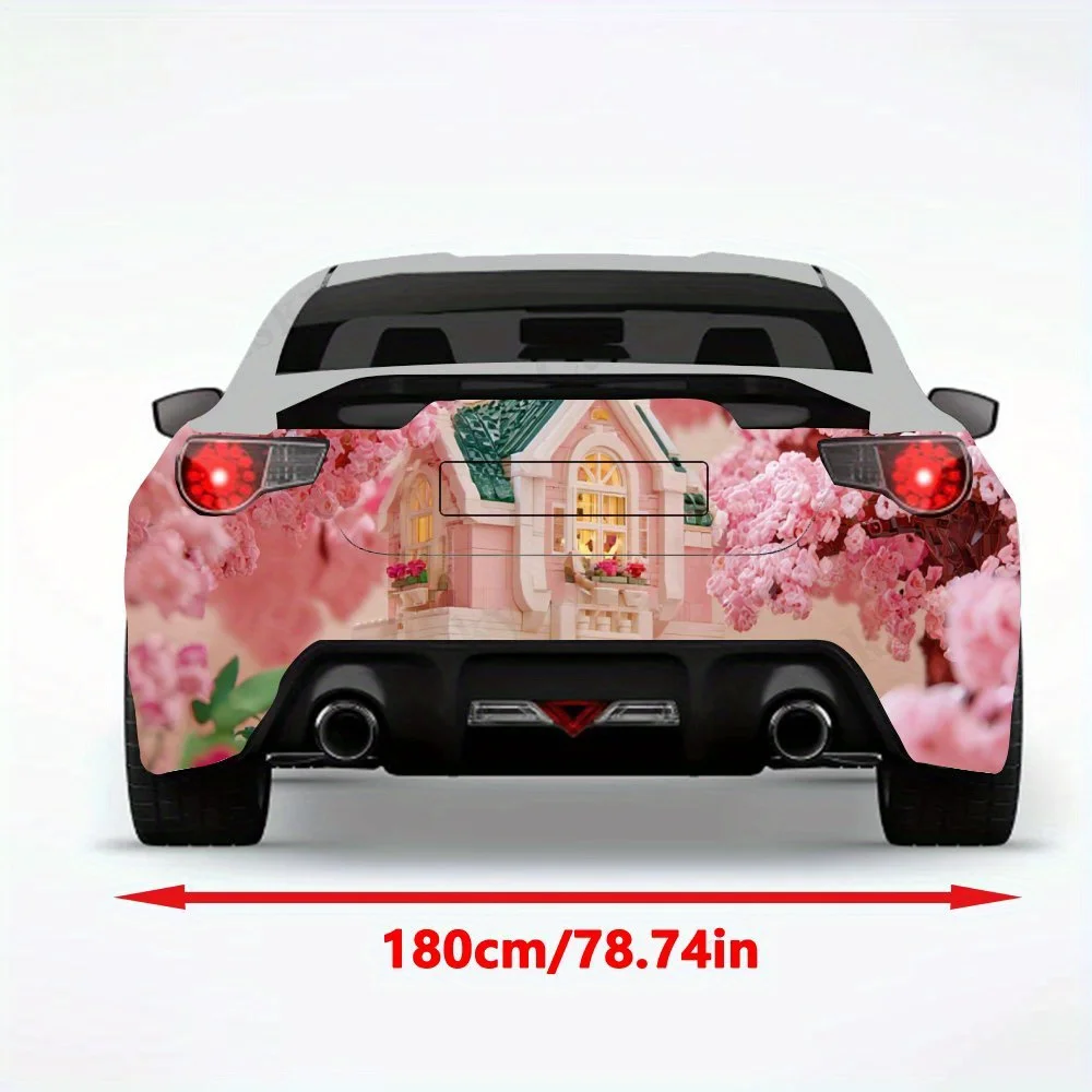 Fantasy in Blossom Forest  - Vinyl Decal for Car Rear, Waterproof Self-Adhesive Vinyl Stickers for Vehicle Tail and Bumper, Deco