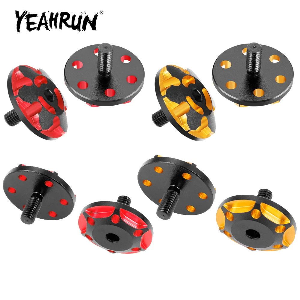 YEAHRUN 2Pcs Aluminum Rear Wing Fixed Mount Bracket Buttons M3 Screws for Sakura D4 D5 1/10 RC Sport Drift Car Upgrade Parts