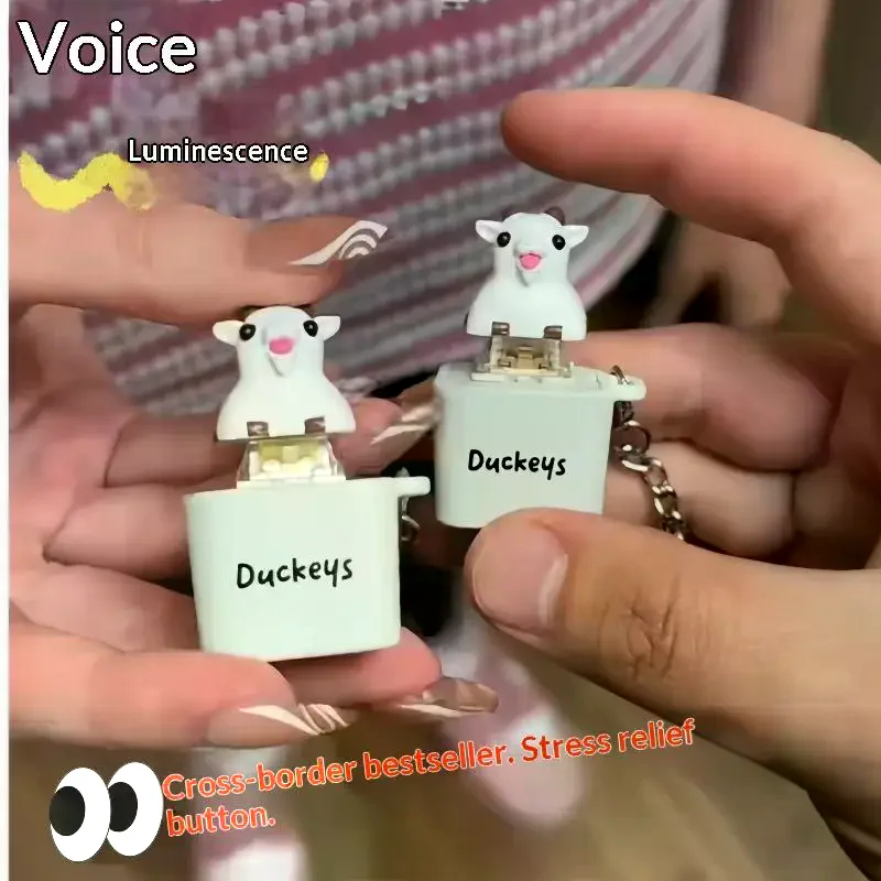 Cute Sheep Stress Relief Fidget Keychain Clicky Button Sensory Toy Perfect for Kids Adult Gifts