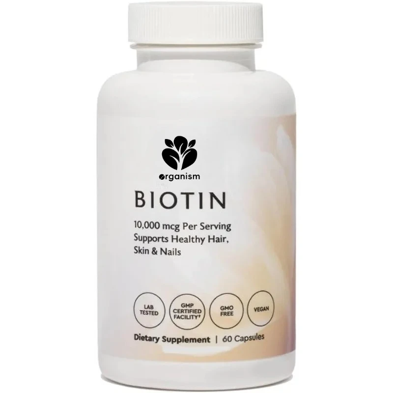 

Biotin 10000mcg, 60 capsules - supports healthy hair, skin, and nails