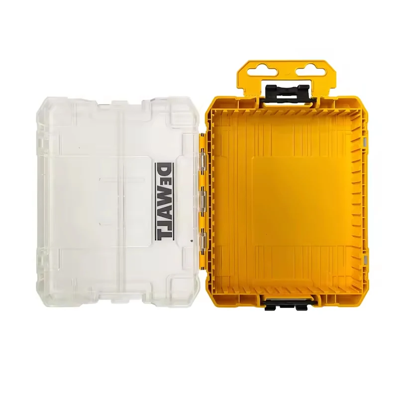 صندوق تخزين أجزاء كبير أصفر من DEWALT، وحدة متينة قابلة للتكديس، ملحقات أدوات تخزين مقاومة للغبار