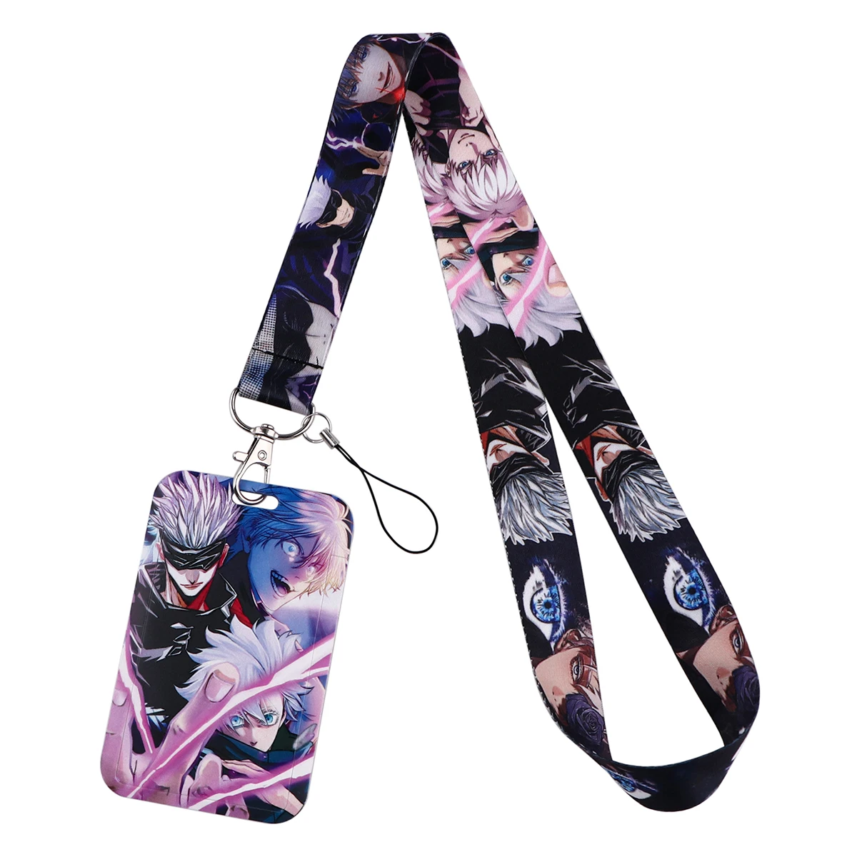 Credential Holder Anime Lanyards ID Badge Card Holder Keychain Phone Strap Kawaii Gifts