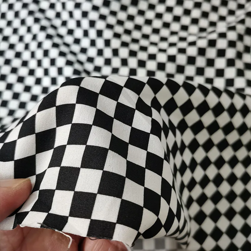 

Хороший, Белый/Черный 1см/11. Квадратный узор диаметром 5 см, непрозрачная шифоновая ткань, сделай сам, шитье, платье, шарф, шифоновая ткань из искусственного шелка