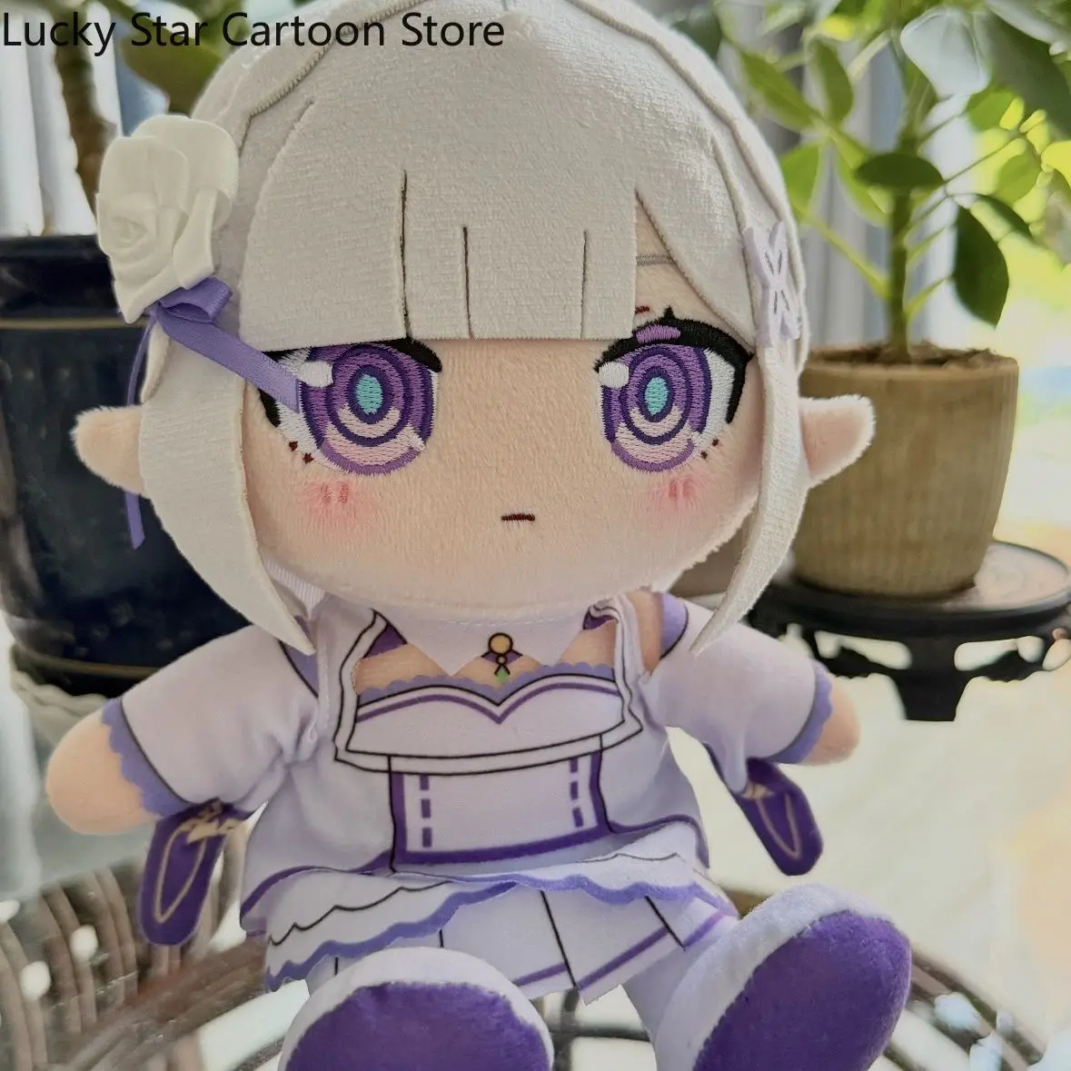 Figura de Emilia de Re:ZERO - Empezando de Cero en un Mundo Diferente, Linda Figura de Anime con Ropa, Peluche, Regalo de Navidad