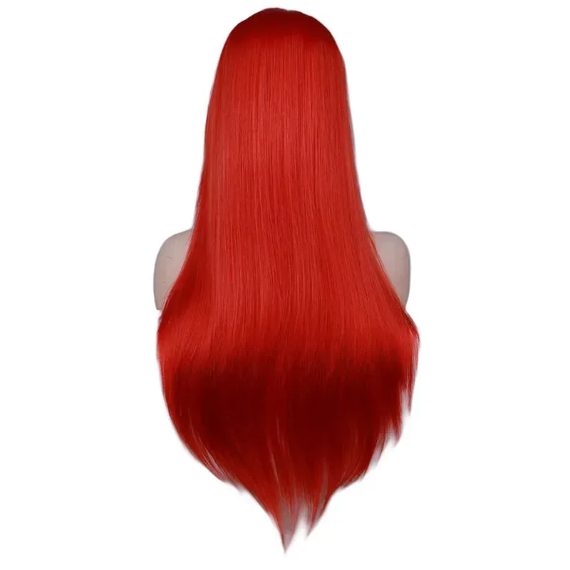 QQXCAIW Peluca de cabeza ondulada larga natural para mujer, Cosplay, negro, rojo, rosa, Rubio, marrón claro, marrón oscuro, pelucas de pelo sintético de 68 Cm