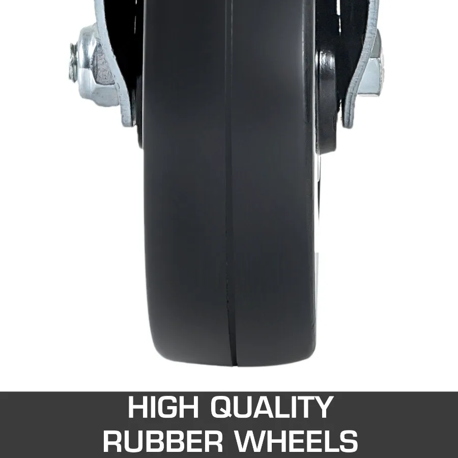Roues d'échafaudage Baker 4 Pack 5 roues d'échafaudage 1 tige ronde solide roues de 280LBS pour échafaudage roues d'échafaudage en caoutchouc avec