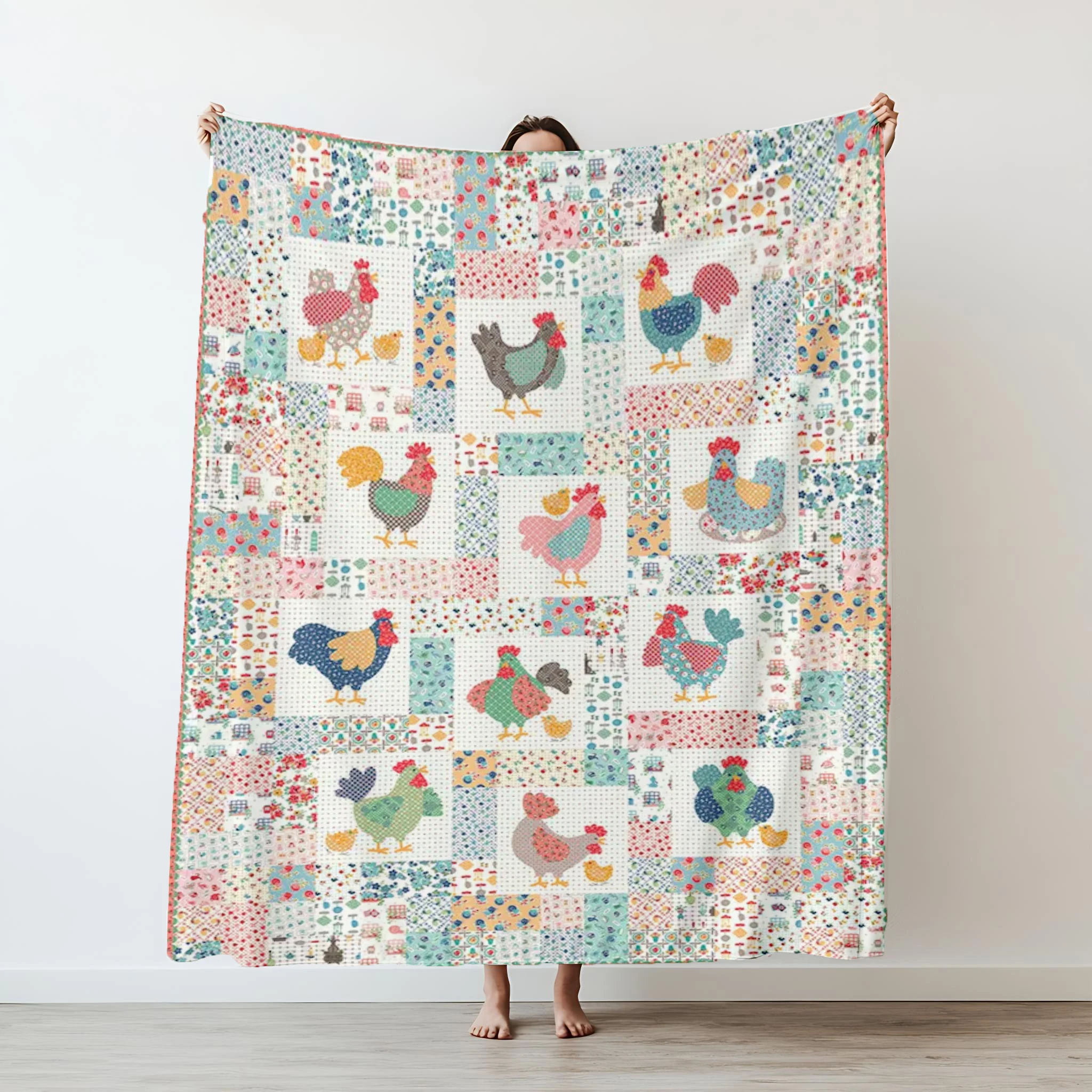 

Retro Country Rooster Soft Blankets,Throw Blanket Comfortable Blanket for Beds Sofa Home Bedroom Car Plush Blanket