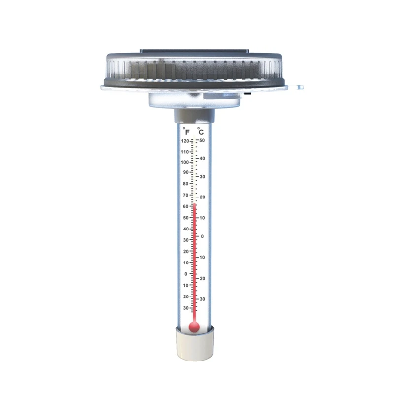 AAAN-termómetro de piscina, termómetro solar para piscina flotante, termómetro LED para piscina por la noche, termómetro flotante para baño de hielo