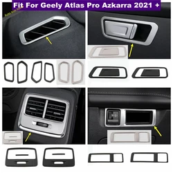 Rear Air Conditioner Outlet AC Vent Light Control Decoral Panel Cover Trim For Geely Atlas Pro Azkarra 2021 2022 Car Accessories