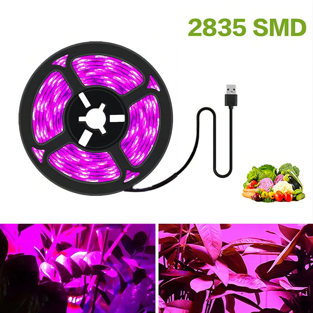 

1-3M Plant Light Grow LED Strip 5V USB Full Spectrum Phyto LED for Greenhouse Tent Hydroponic Plants Flower Seed Lighting