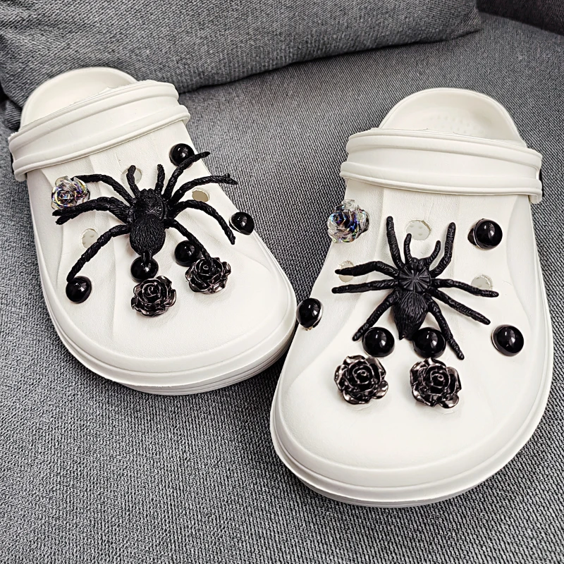 New Hole Shoe Charms for DIY Spider Set Theme Dark Hole Shoes Accessories Beach for Shoe Charm Accessories Kids Party Girls Gift