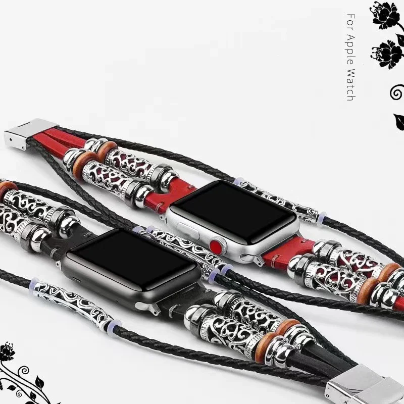 سوار ساعة أبل إبداعي بدائرتين ، مناسب لساعة أبل 2 ، 3 ، 4 ، 5 ، 6 ، 7 جيل ، شخصية