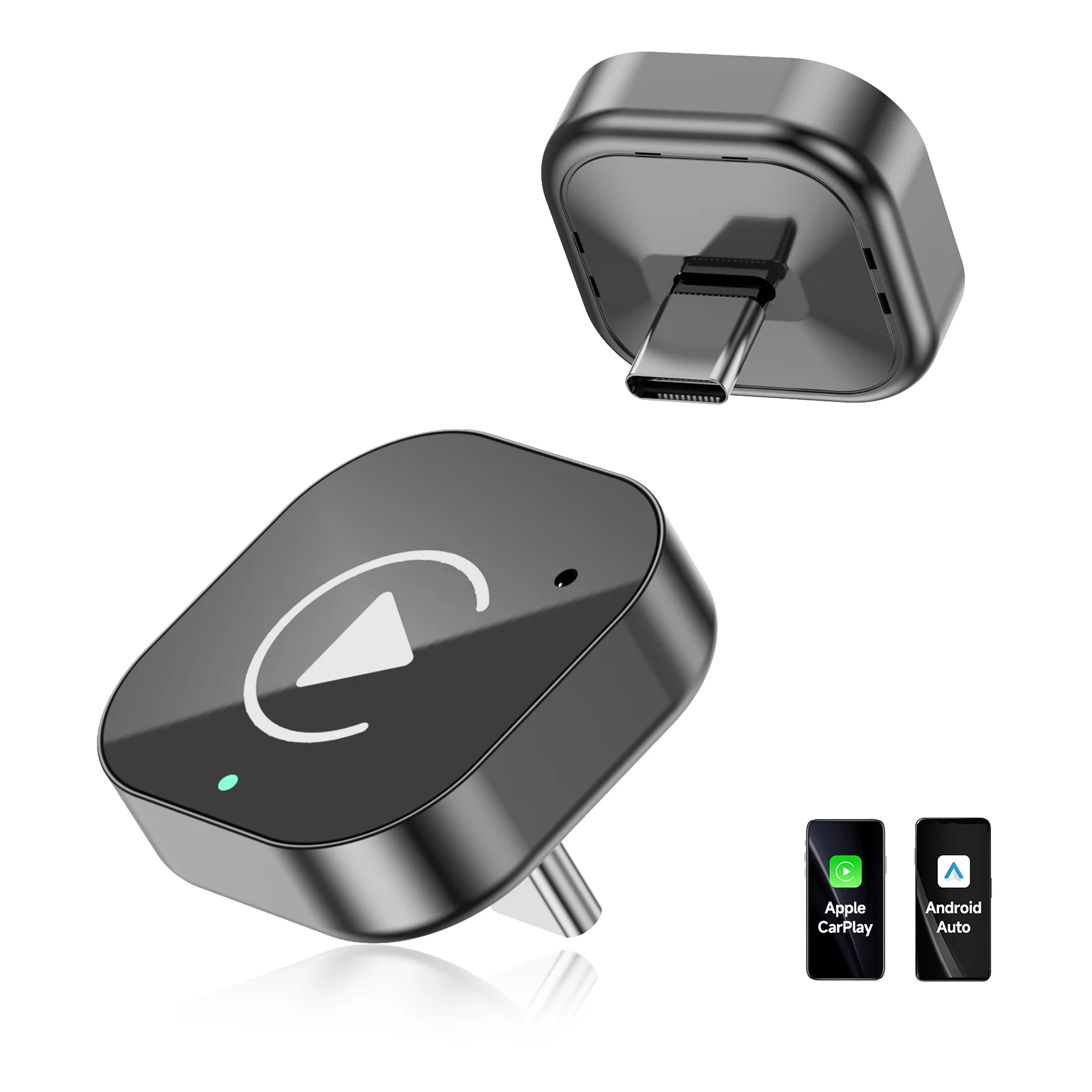 （Type-C）2 in 1 carplay Dongle,Wireless CarPlay Apapter USB C / Android Auto USB C For Converts Wired to Wireless Plug & Play