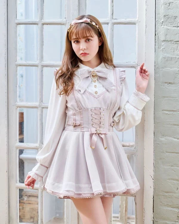 Liz robe ensemble japonais doux mignon dentelle épissage à manches longues robe Shorts 2 pièces ensemble automne nouvelle Mine Lolita haut Shorts tenues