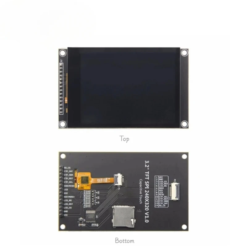 หน้าจอแสดงผลโมดูล TFT LCD ขนาด 3.2 นิ้ว 320×240 SPI พร้อมแผงสัมผัส ไดรเวอร์ IC ILI9341V